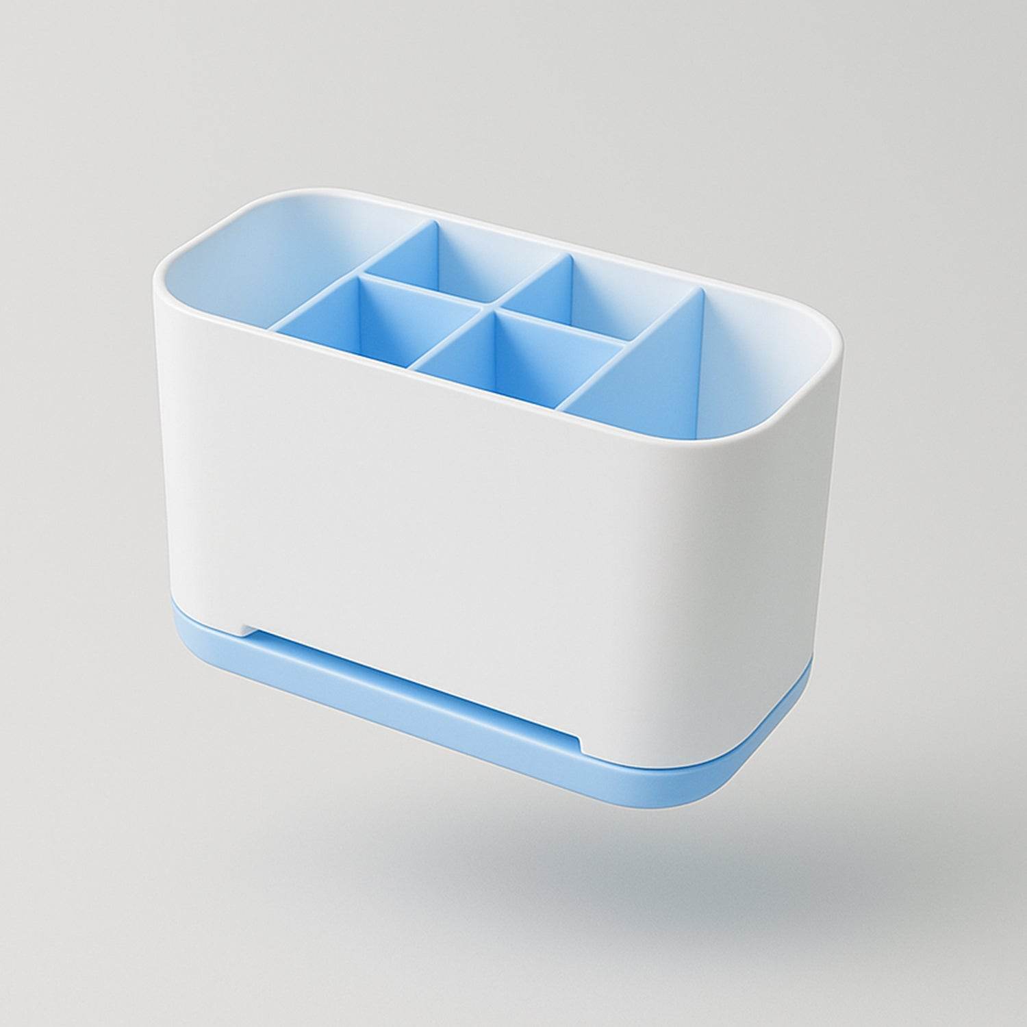 6 Compartment Multi Purpose Organizer Toothbrush Holder Stand Plastic Caddy (1 Pc) - 9XShoppy