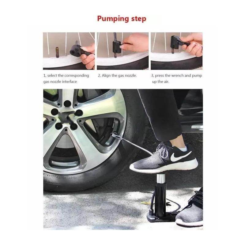 488 Mini Foot Pump Inflator For Bike And Car - 9XShoppy