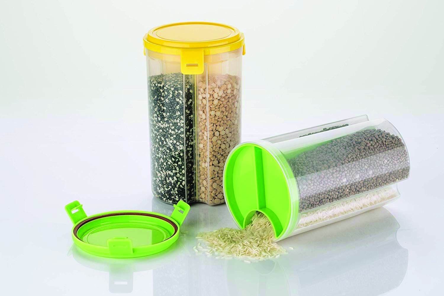 3 In 1 Transparent Air Tight Storage Dispenser Container - 9XShoppy