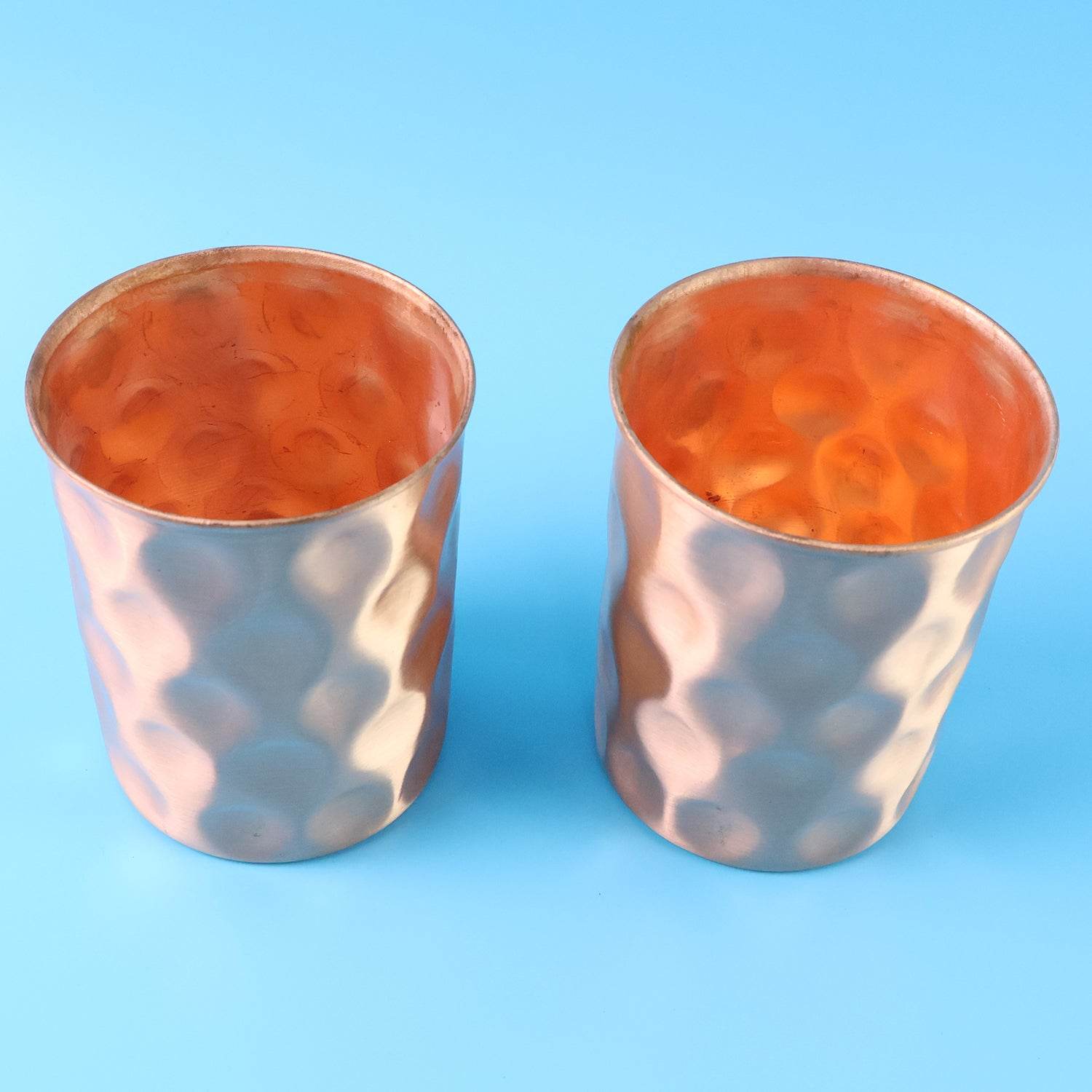 Diamond Cut Copper Water Bottle 2 Glasses With Gift Box (3 Pcs Set) - 9XShoppy