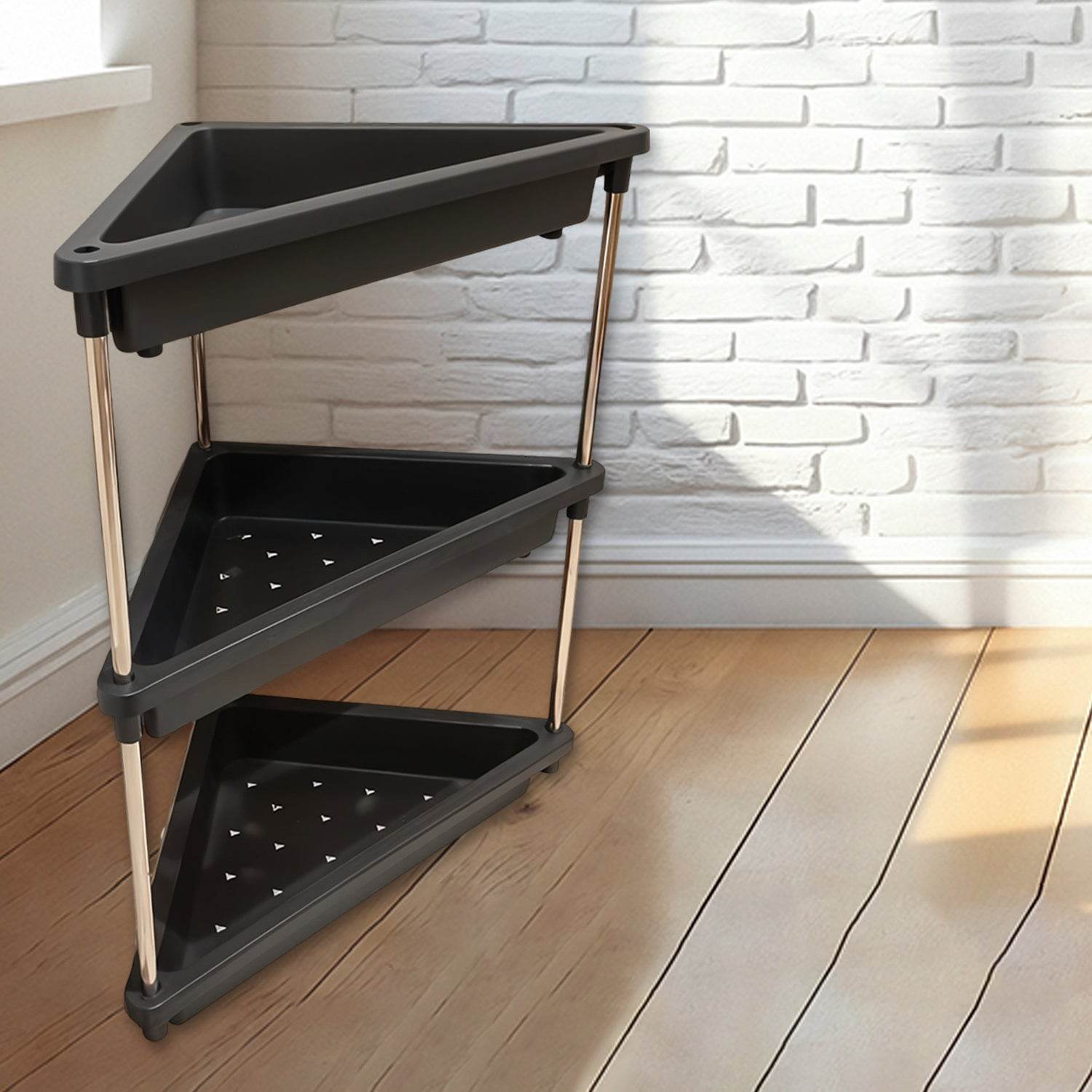 3-layer Multipurpose Plastic Corner Storage Rack - 9XShoppy