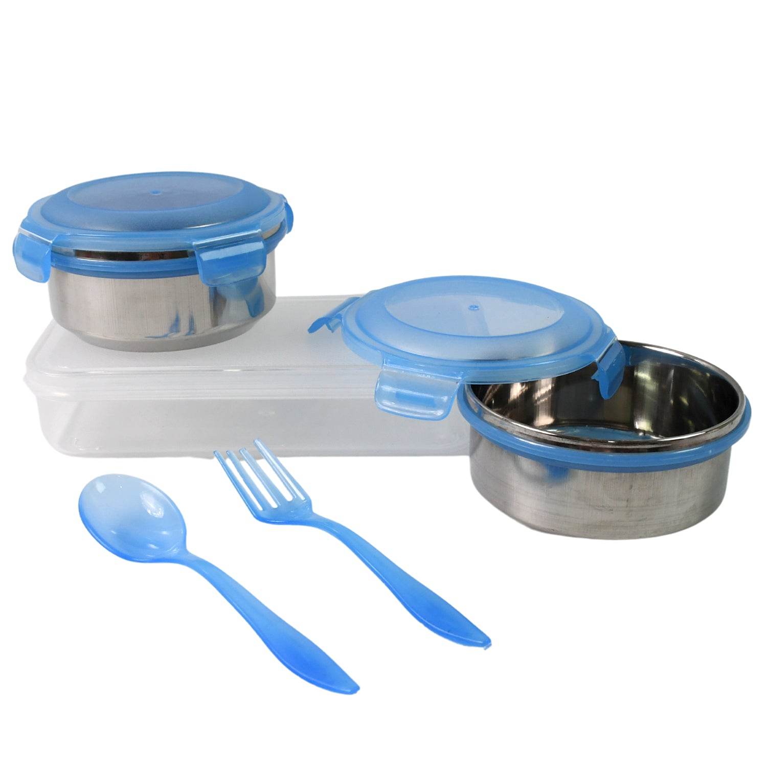 Sumo Lunch Box With Lunch Bag Plastic Lunch Box Plastic Spoon Fork (2 Pc Set With Lunch Box) - 9XShoppy