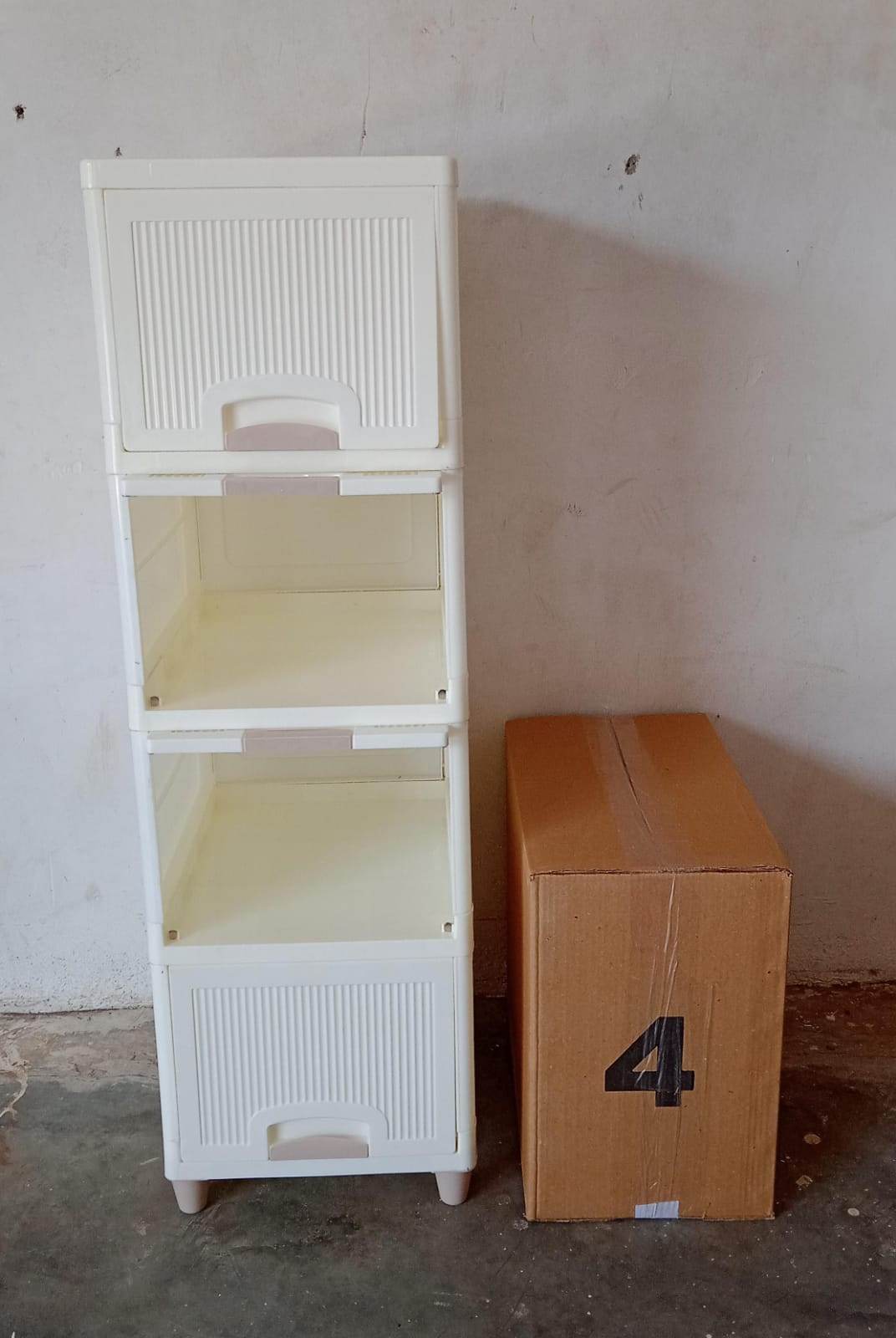 Multipurpose Storage Cabinet Storage Solutions Plastic Drawers Multi Layer Wardrobe Storage Drawers Foldable Multipurpose Drawer Units For Kitchen Bathroom Bedroom Cloth (4 Layer) - 9XShoppy