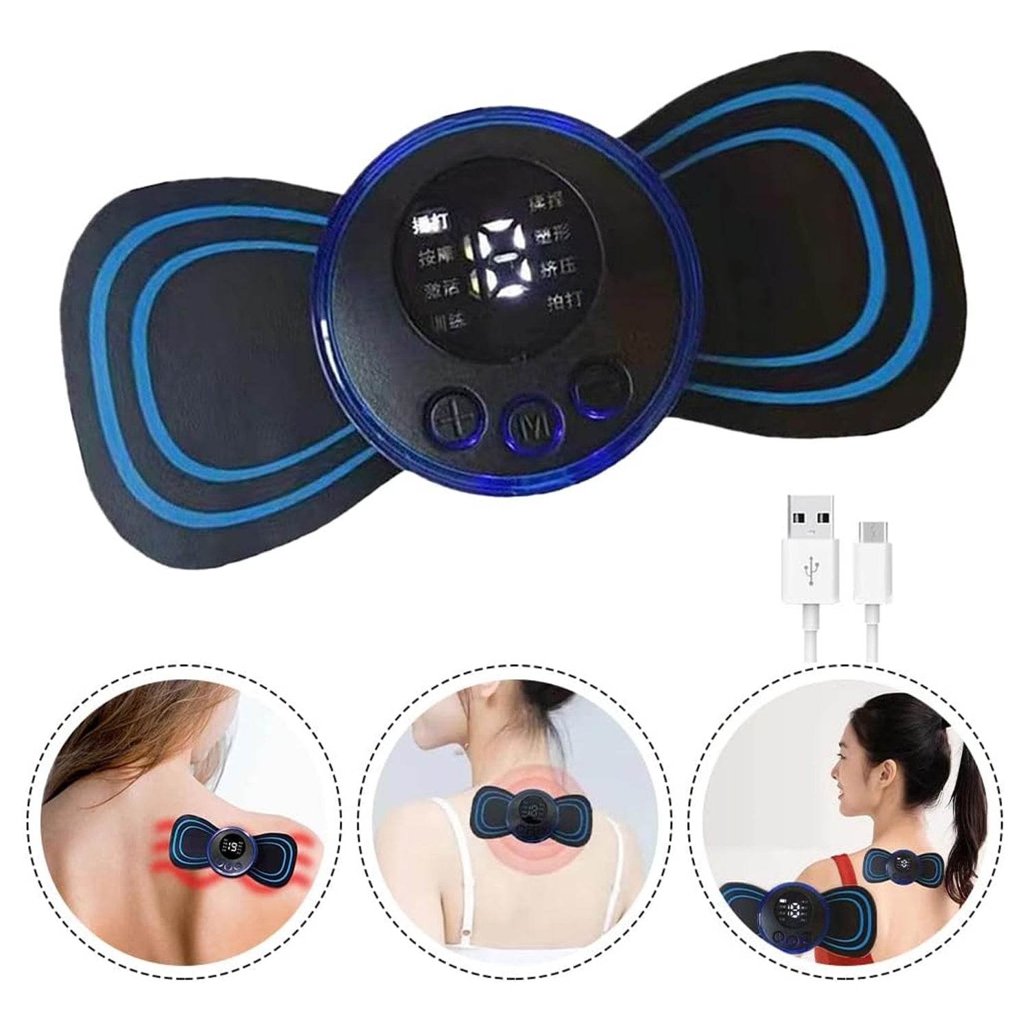 6204 Portable Usb Neck Massager Electric Neck Massager Automatic Massage Enhancer Mini Cervical Massager Ems Lymphatic Drainage Massage With Cable - 9XShoppy