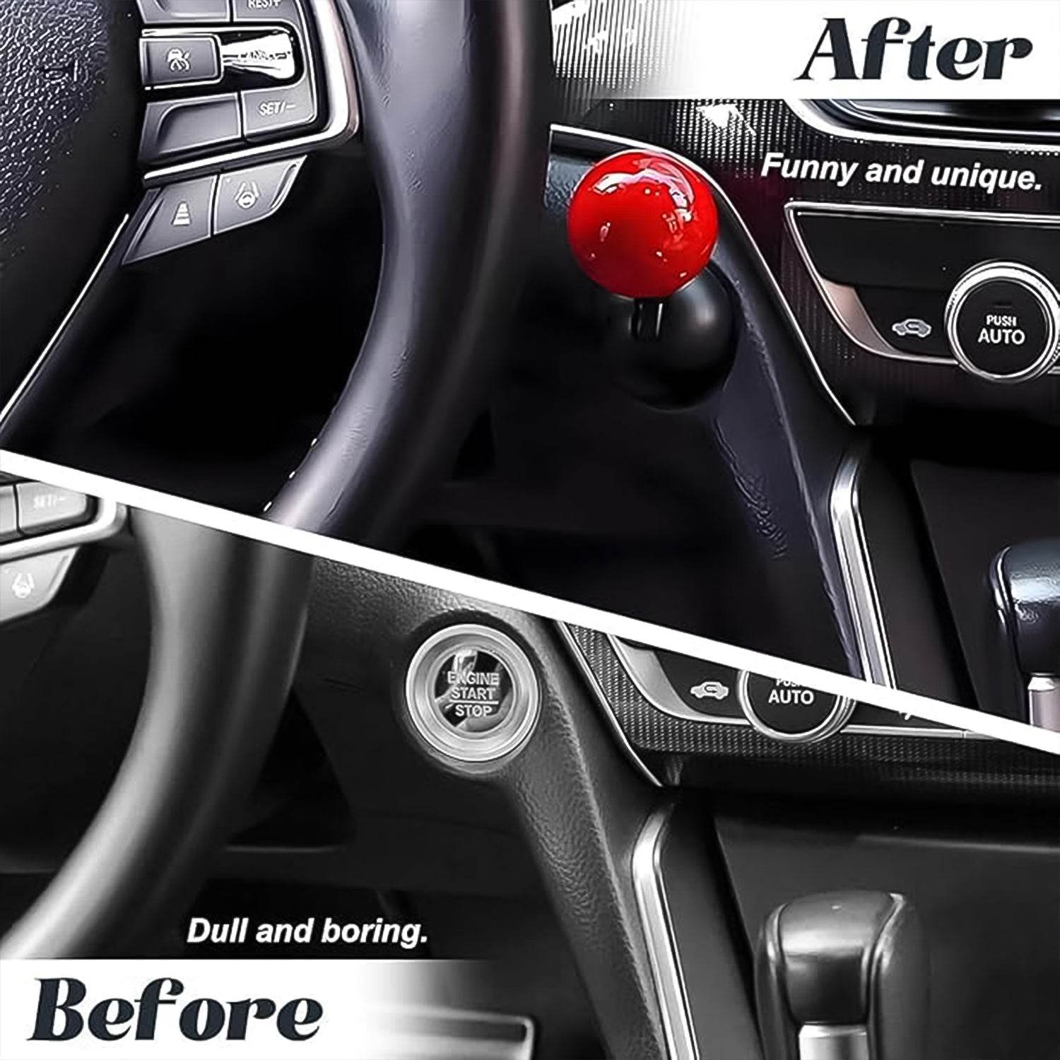 Car Push Start Button Rocker Cover Ball Design (1 Pc) - 9XShoppy