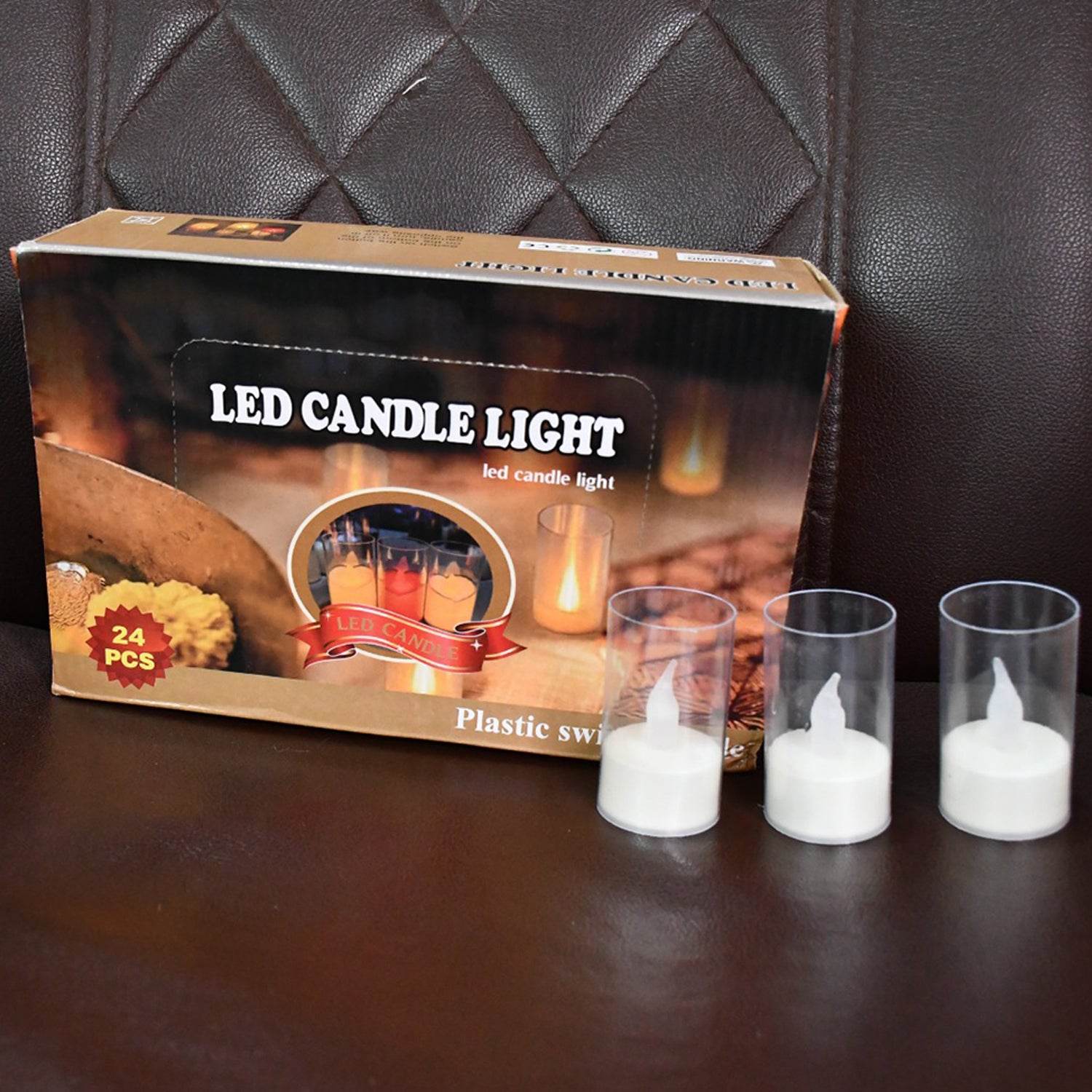 Flameless Candles With Transparent Plastic Covers Set Of 24 Pcs Led - 9XShoppy