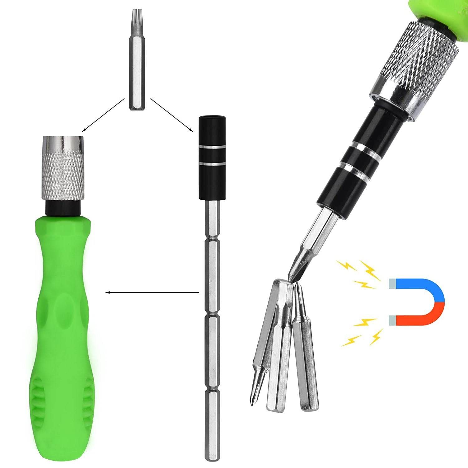 32 In 1 Mini Screwdriver Bits Set With Magnetic Flexible Extension Rod - 9XShoppy