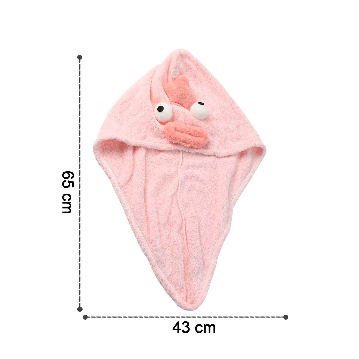 Soft Microfiber Cartoon Design Hair Drying Towel Wrap With Button Closure (1 Pc) - 9XShoppy