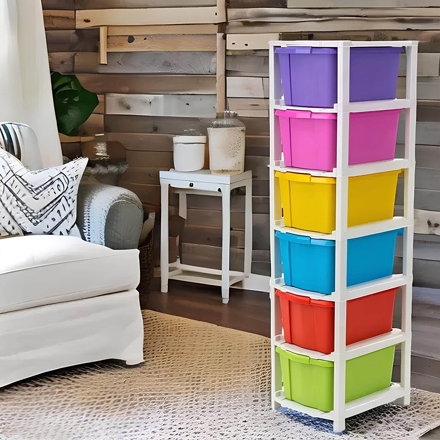 6-layer Multi-colored Plastic Storage Drawer Cabinet - 9XShoppy