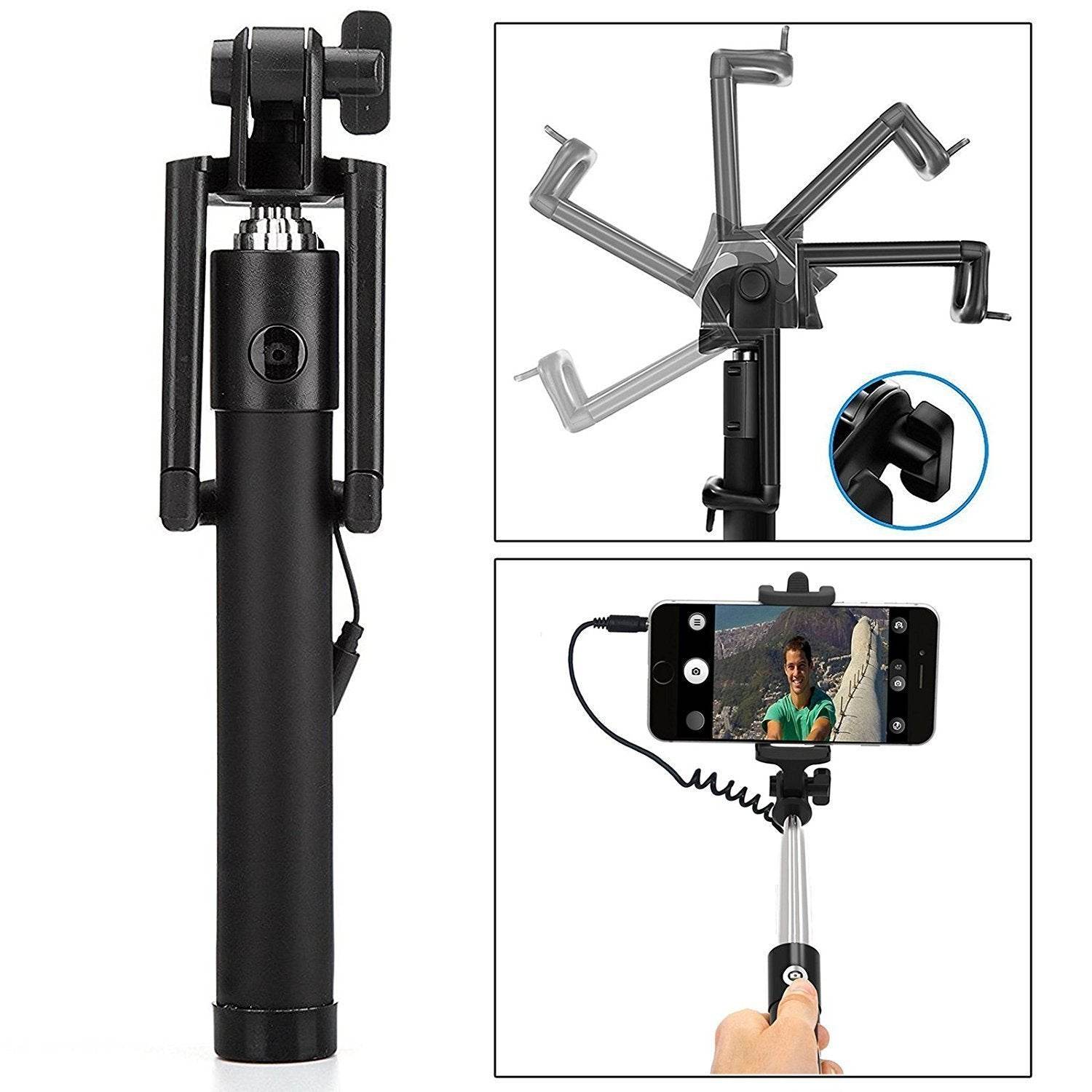 Selfie Sticks Box With Aux Wire For All Smart Phones - 9XShoppy