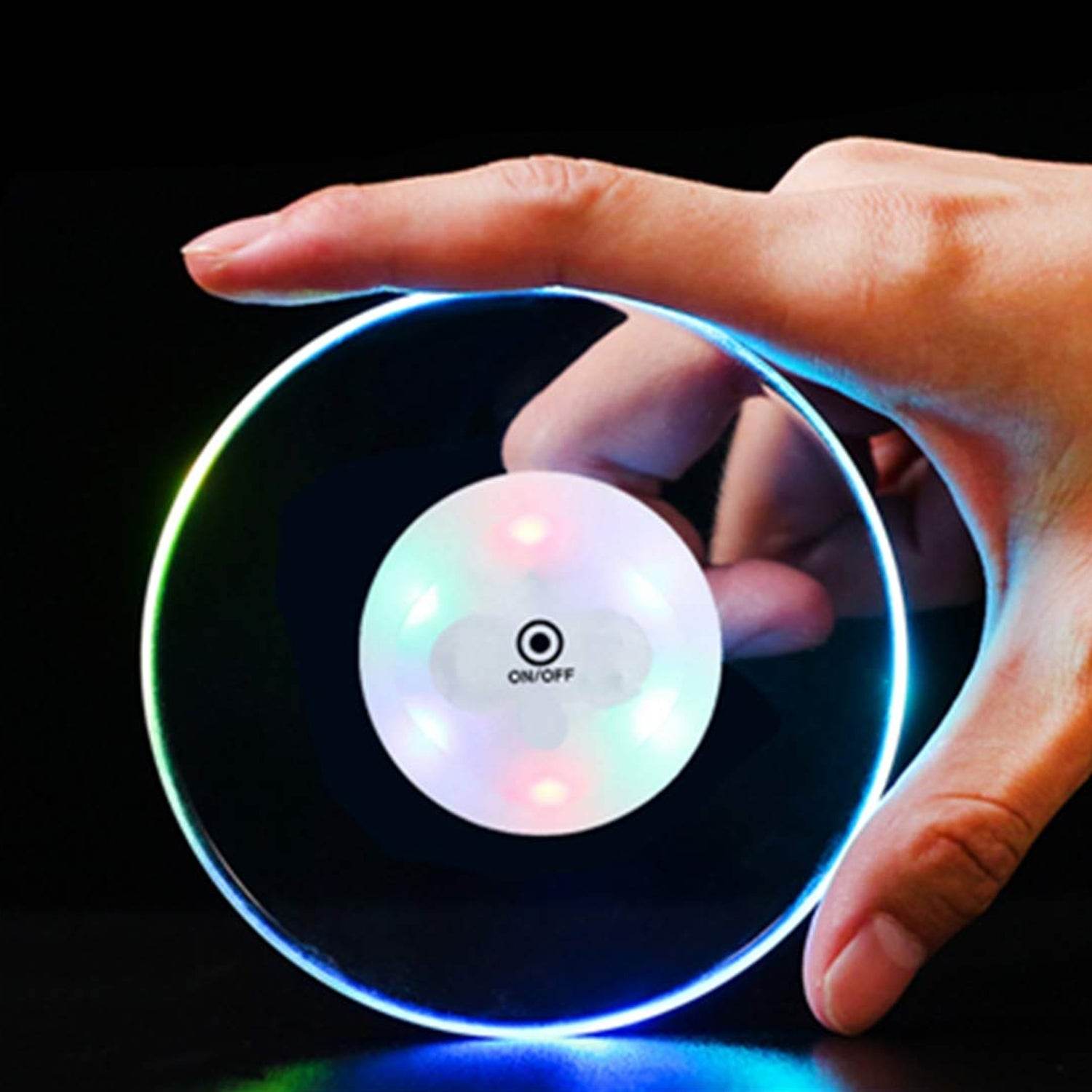 Colorful Led Cocktail Coaster Round Ultra-thin Led Drink Coaster (1 Pc) - 9XShoppy