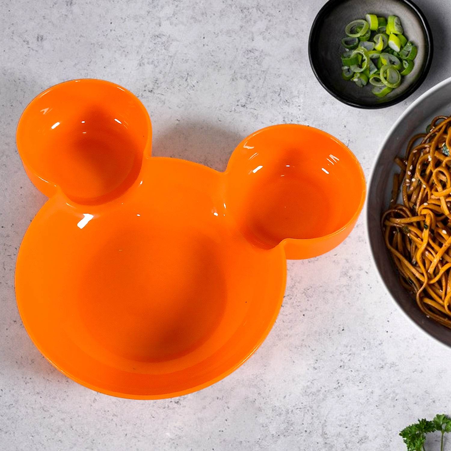 5624 Mickey Mouse Shape Plates For Kids Bpa Free Unbreakable Childrens Food Plate Kids Bowl Fruit Plate Baby Cartoon Bowl Plate Tableware (1 Pc) - 9XShoppy