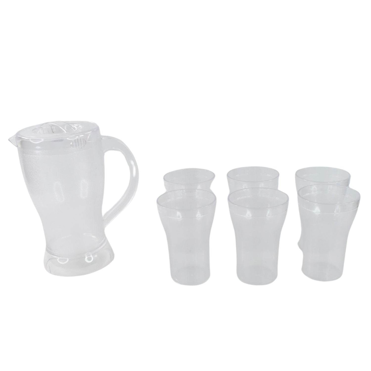 Apex Unbreakable Lemon Jug Set With 6 Glasses 1200ml Jug + 300ml Glasses Approx - 9XShoppy