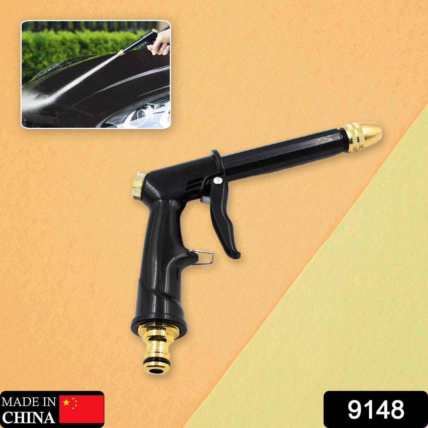 9148 Plastic Body Metal Trigger Brass Nozzle Water Spray Gun For Water Pipe Non-slip Comfortable Grip Multiple Spray Modes Ideal Pipe Nozzle For Car Wash Gardening Other Uses - 9XShoppy