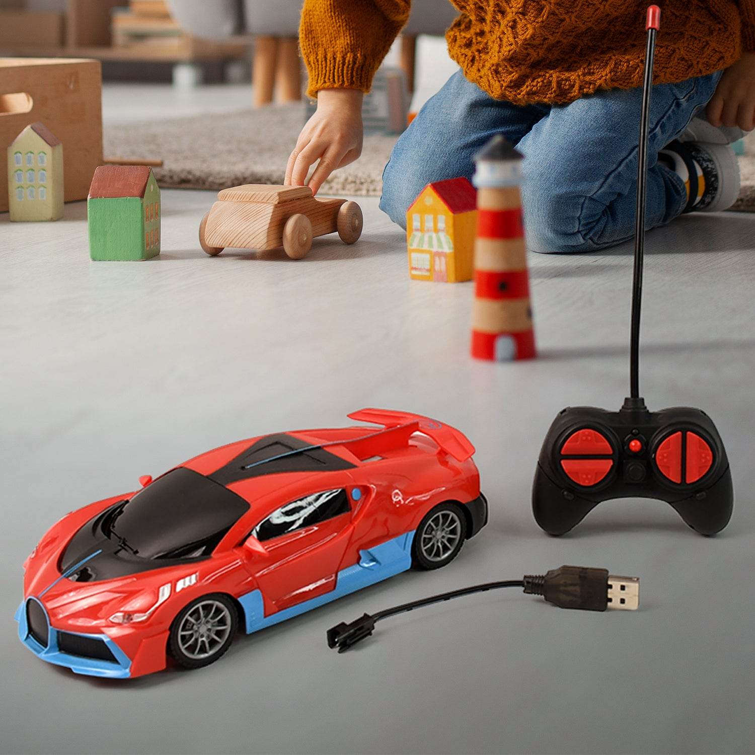 High-speed Rc Sports Car With Spray Exhaust Effect (1 Set) - 9XShoppy