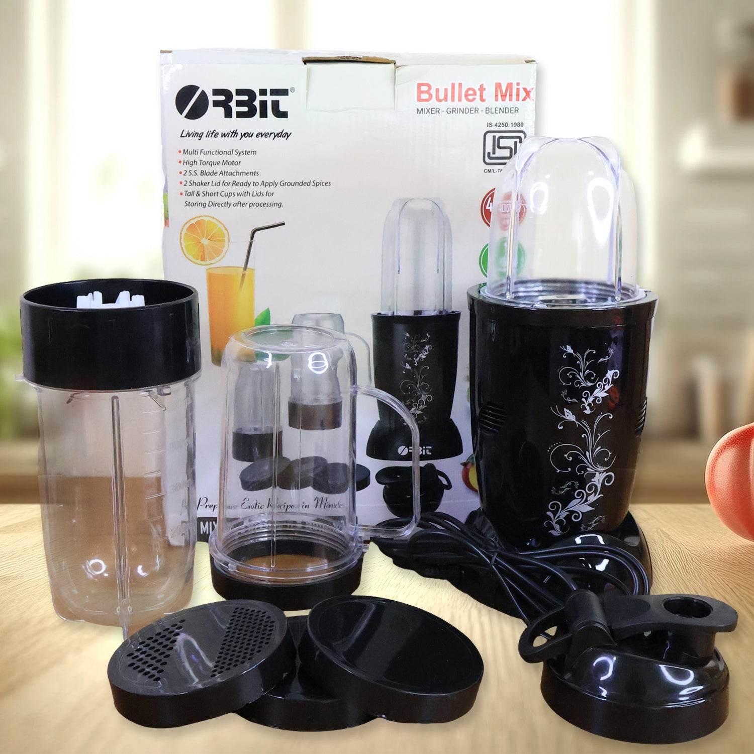 Orbit Bullet Mixer Grinder - 400W with 3 Jars - 9XShoppy