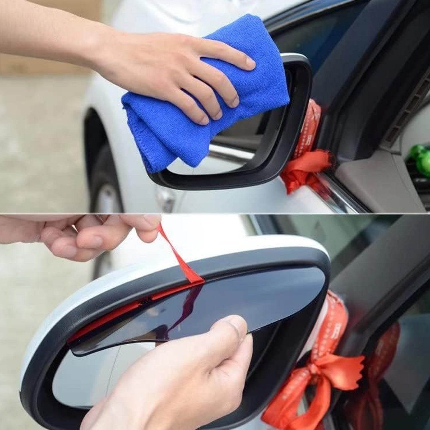 7562 1 Pair Mirror Rain Protector Car Rearview Mirror Rain Blades Car Back Mirror Eyebrow Rain Cover Car Rearview Mirror Eyebrow Covers Flexible Protection Rainproof Decoration Accessories (2 Pcs Set) - 9XShoppy