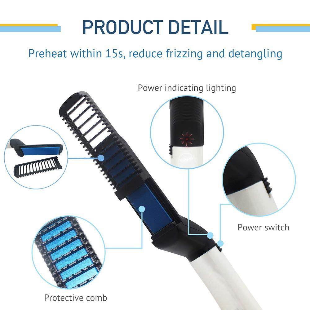Men's Beard & Hair Curling Straightener – Modelling Comb - 9XShoppy