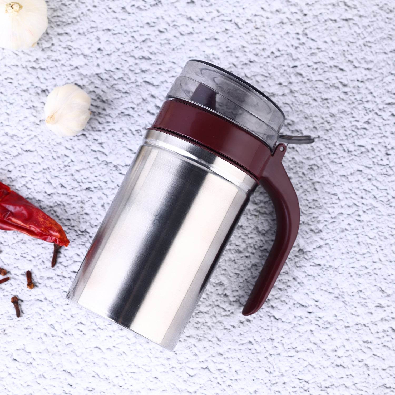 8126 Oil Dispenser Stainless Steel With Small Nozzle 500ml Oil Container. - 9XShoppy