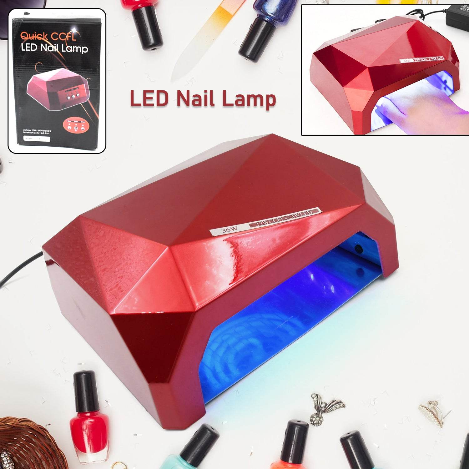 36W LED Nail Dryer – UV Gel Curing Lamp for Hands & Feet (1 Pc) - 9XShoppy