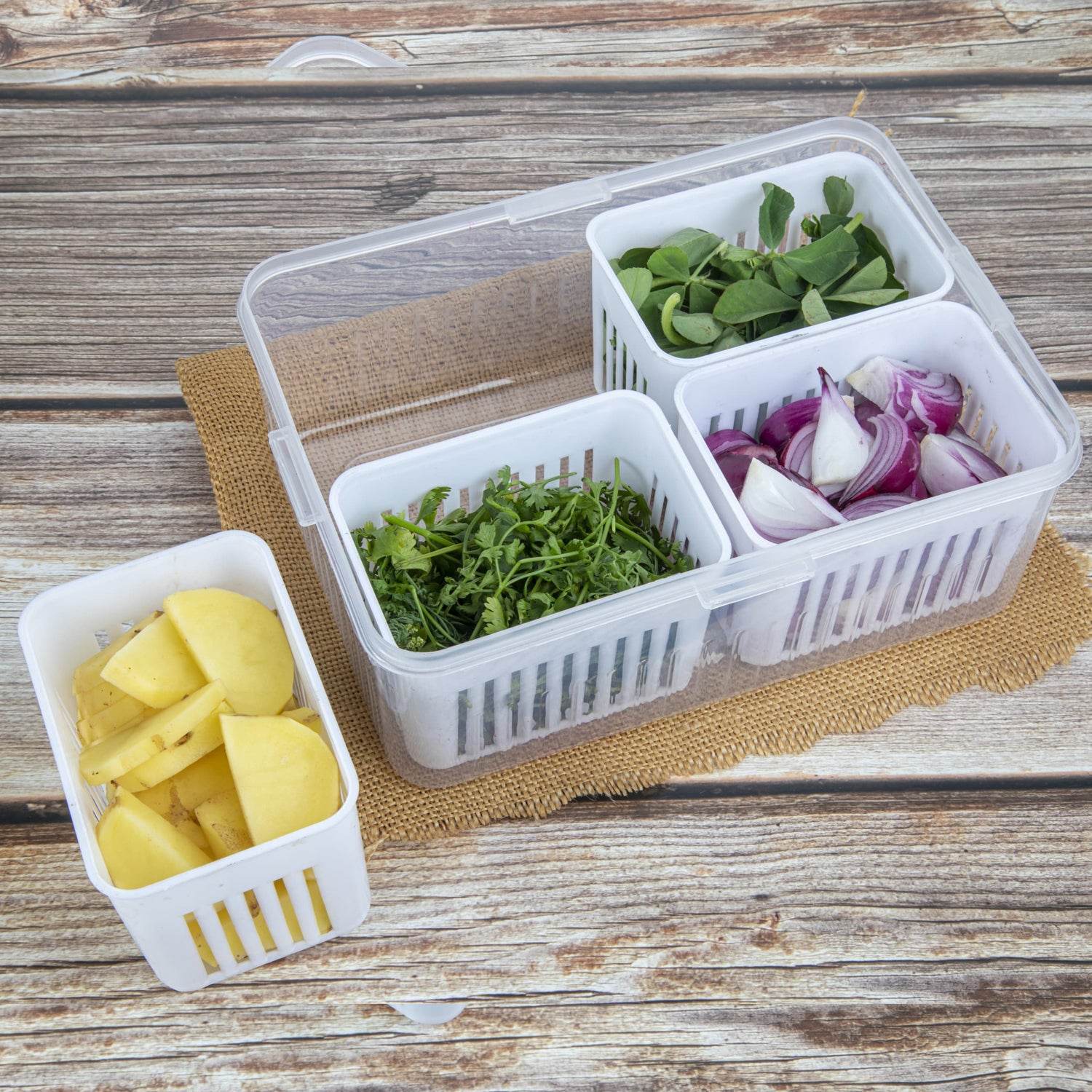Fridge Storage Boxes Freezer Storage Containers Container For Kitchen Storage Set Storage In Kitchen Vegetable Storage Draining Crisper Refrigerator Food Box (1 Pc) - 9XShoppy