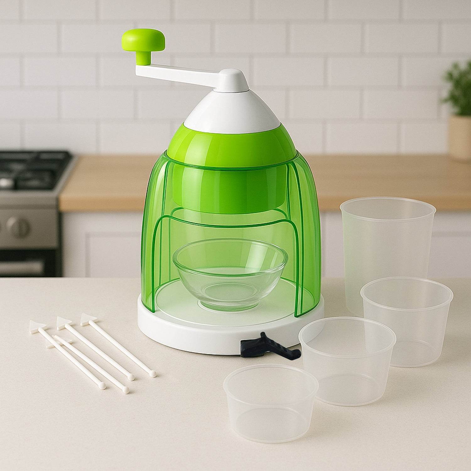 Manual Ice Crusher Snow Cone Maker With Hand Crank - 9XShoppy