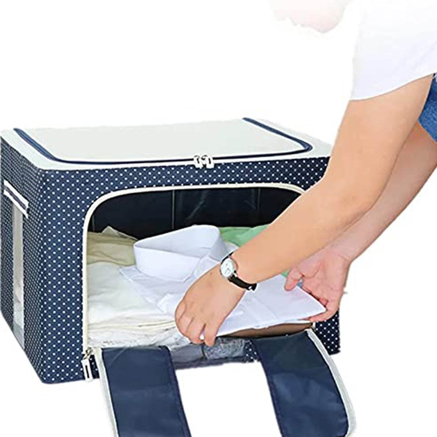 Foldable Steel Frame Clothes Living Storage Organizer - 9XShoppy