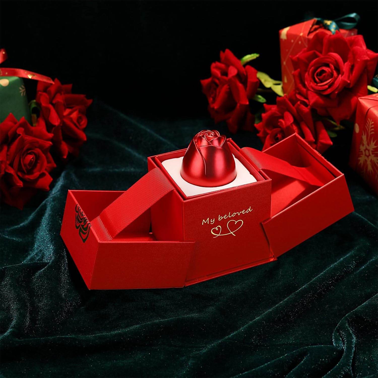 Christmas Gifts For Women Rose Ring Box Jewellery Box Eternal Rose Necklaces Box Wedding Valentines Day - 9XShoppy