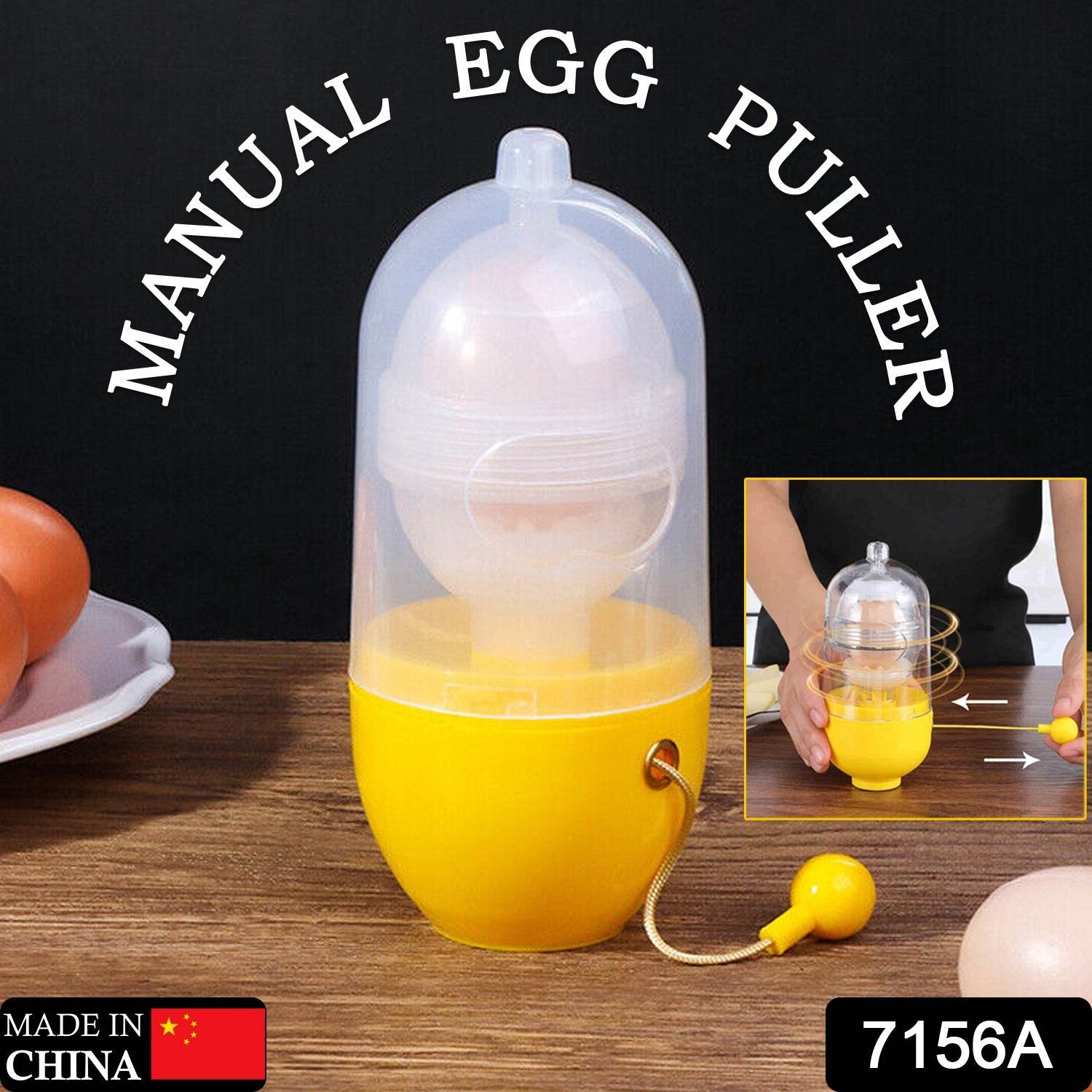 7156a Manual Egg Puller Scrambler Household White Egg Yolk Mixer Kitchen Tool Mix Manual Scrambler Convenient Without Breaking Eggs. - 9XShoppy