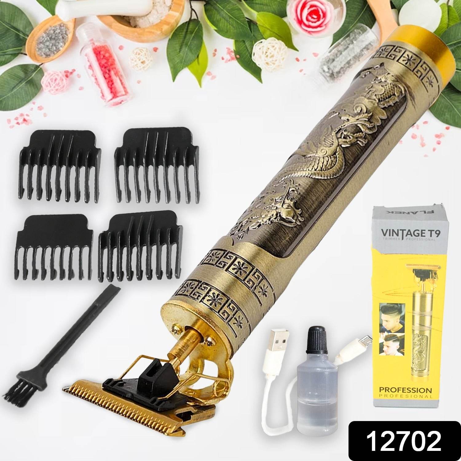 12702 Hair Trimmer For Men Hair Style Trimmer Professional Hair Clipper Electric Shaving Machine Dry Shaving For Men - Hair Shaving And Trimming Beard With 4 Adjustable Blade Clipper Oil Cleaning Brush - 9XShoppy