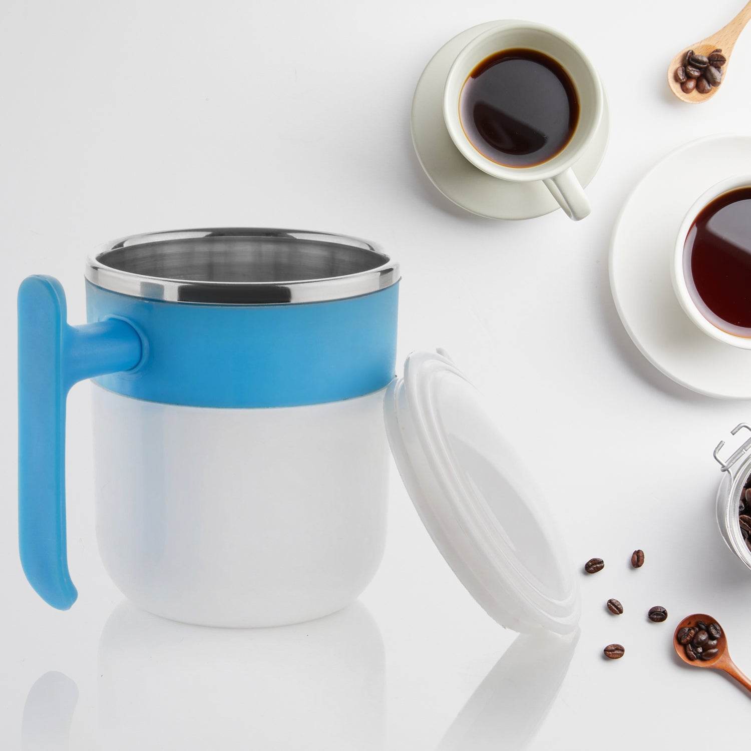 5767 Stainless Steel Lid Cover Hot Coffeetea Mug Hot Insulated Double Wall Stainless Steel Coffee And Milk Cup With Lid - Coffee Cup (1 Pc ) - 9XShoppy
