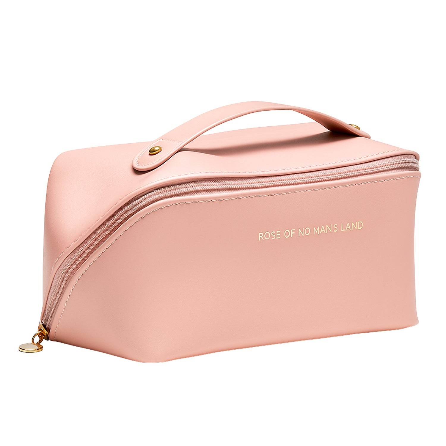 Premium Peach Travel Makeup Toiletry Organizer Pouch With Zipper Handle (1 Pc) - 9XShoppy