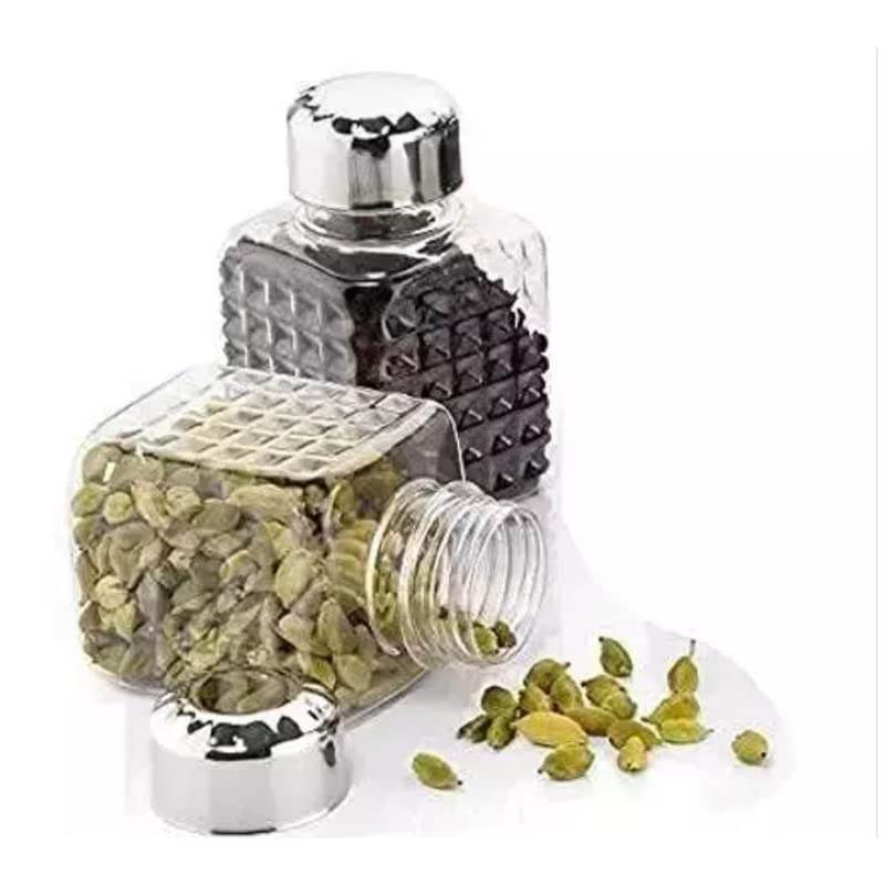 5504 All New Square 24 Bottle Design 360 Degree Revolving Spice Rack Container Condiment Pieces Set Square Small Container - 9XShoppy