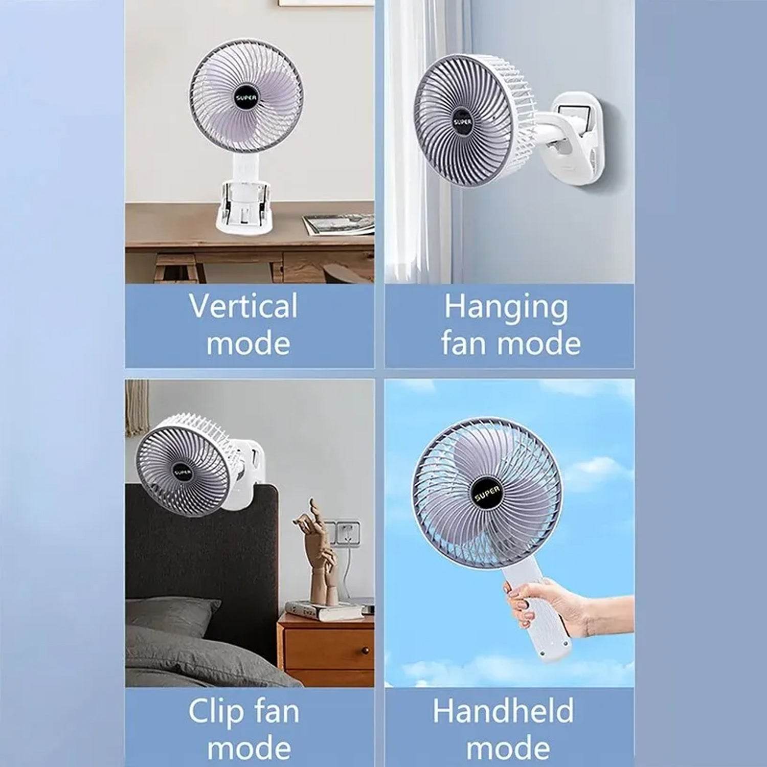 Multifunctional Usb Desk Fan Clipped Fan (1 Pc With Brown Box) - 9XShoppy