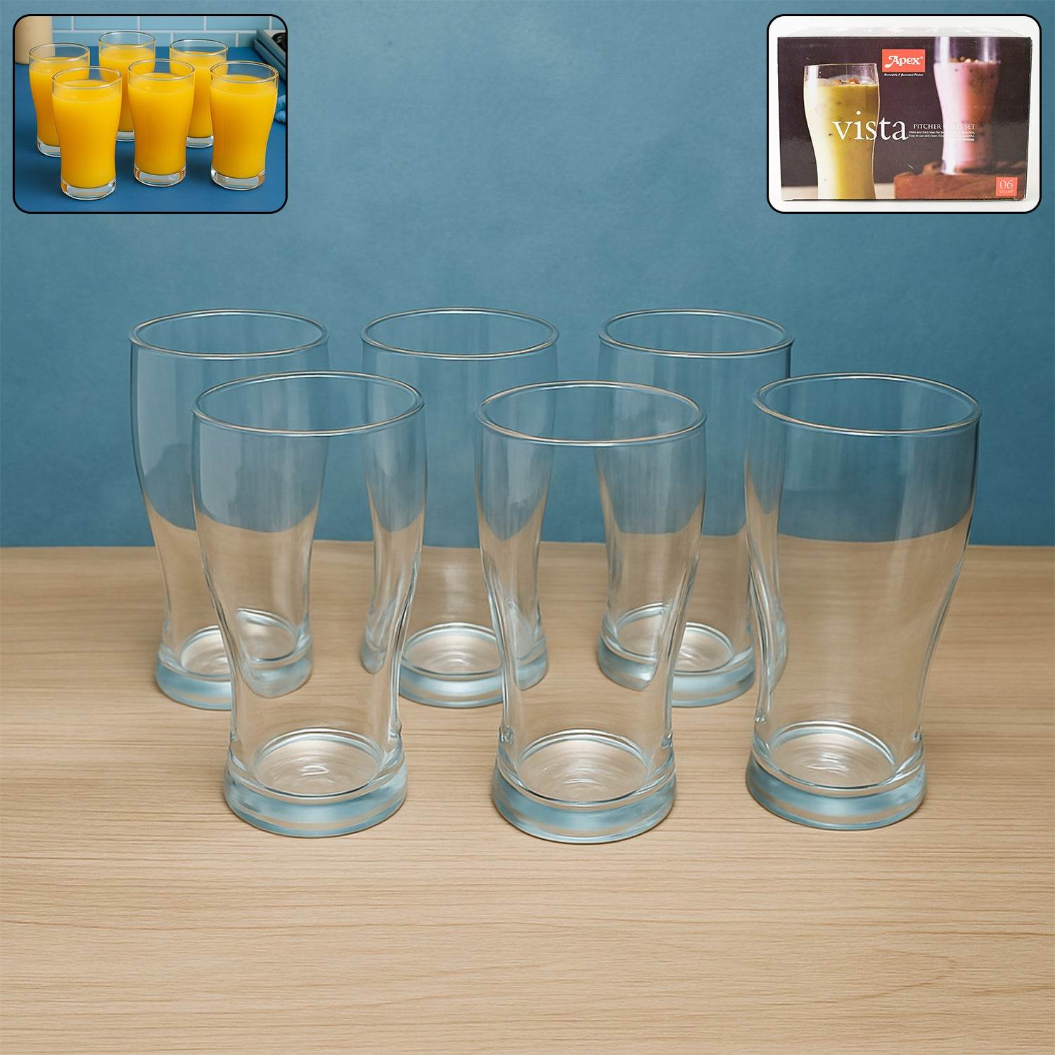 Apex Vista Unbreakable Pitcher Glass Set 350 Ml (Approx) 6-piece - 9XShoppy