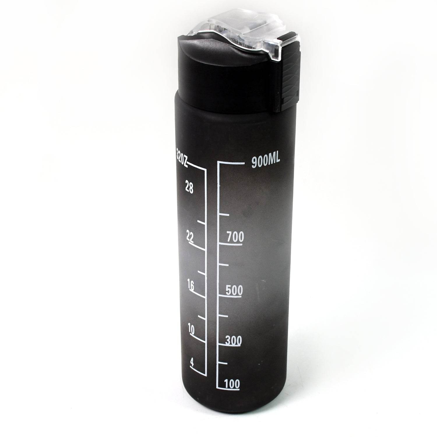 Plastic Black Motivational Water Bottle With Straw (900 Ml) - 9XShoppy