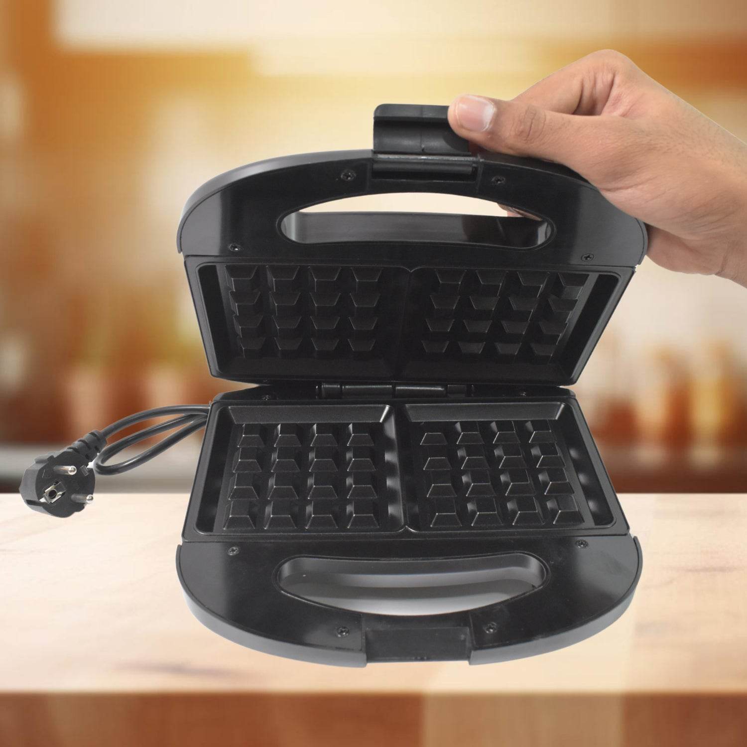 Waffle Maker Makes 2 Square Shape Waffles - 9XShoppy