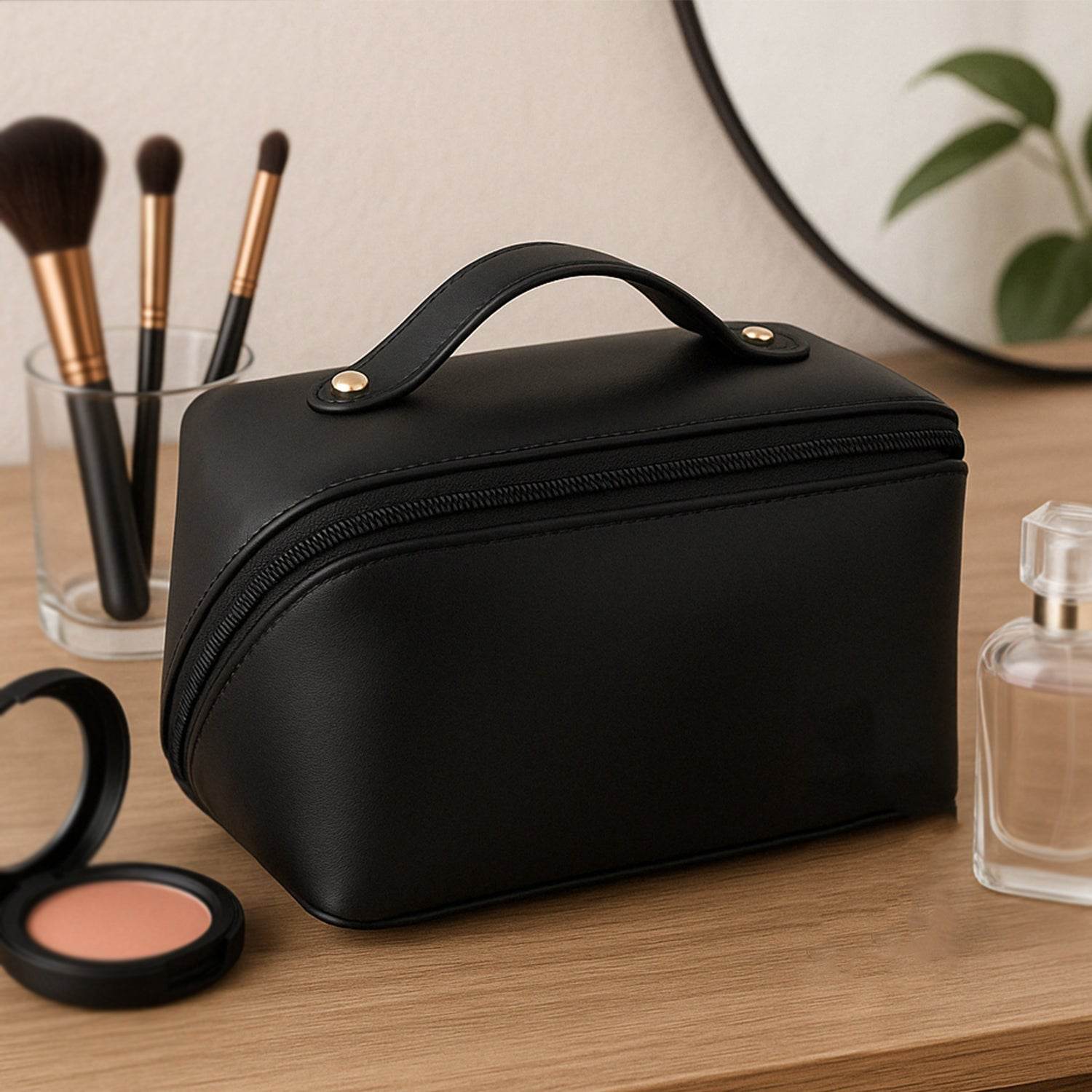 Premium Travel Makeup Toiletry Organizer Pouch With Zipper Handle(1 Pc) - 9XShoppy