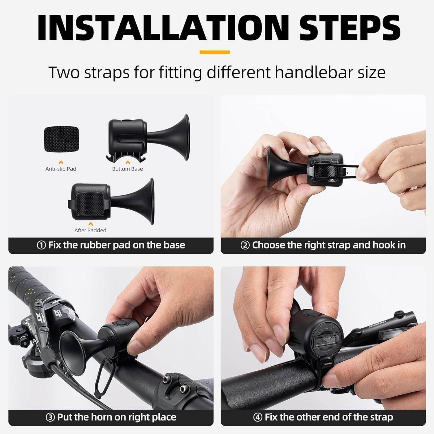 8590 Bicycle Air Horn Loud - 120db 1 Sound Mode Electronic Bicycle Bellsuper Electric Horn With Long Standby Button Battery Operatedipx4 Waterproof Loud Bell For Adults - 9XShoppy