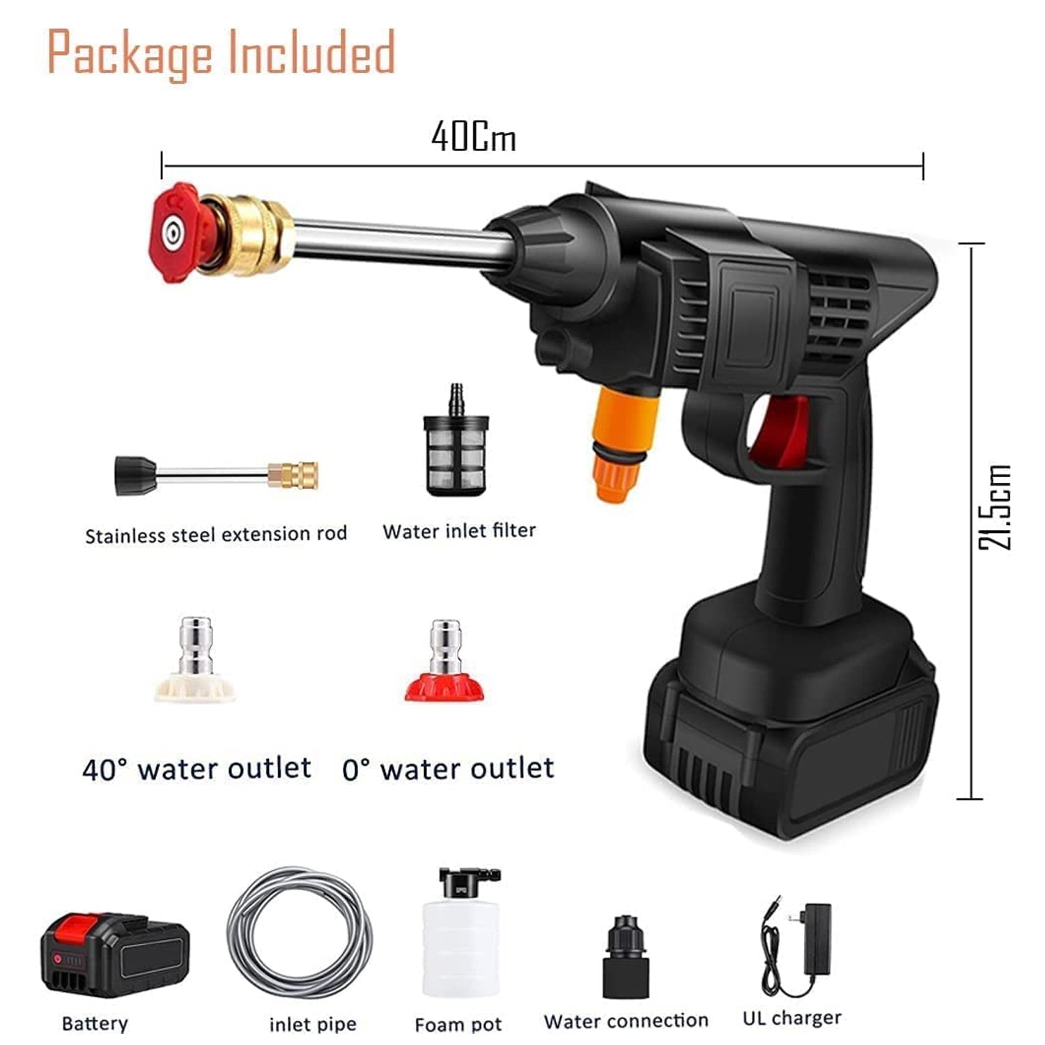48v Car Washing Kit Portable Pressure Washer Gun  Handheld