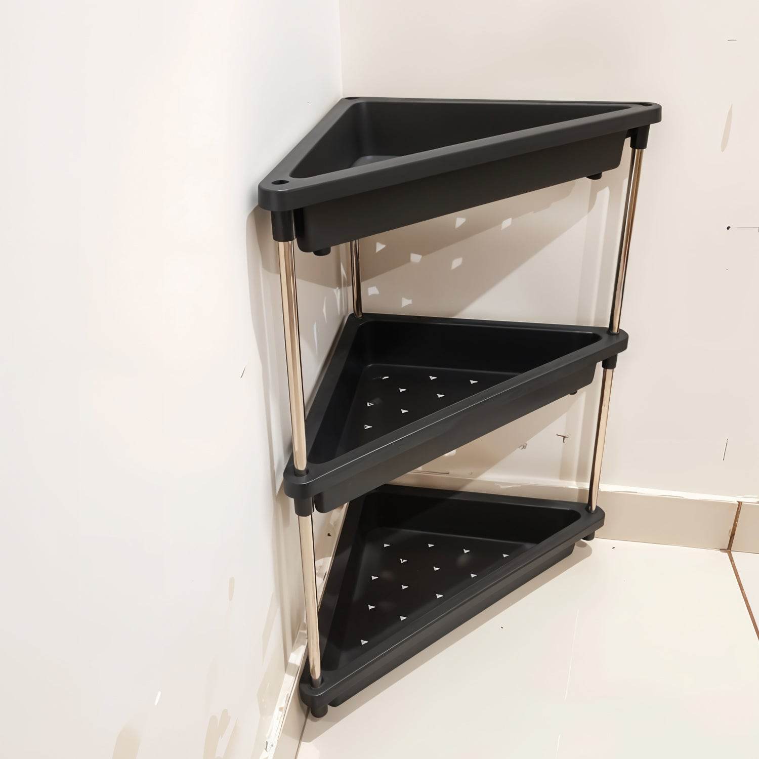 3-layer Multipurpose Plastic Corner Storage Rack - 9XShoppy