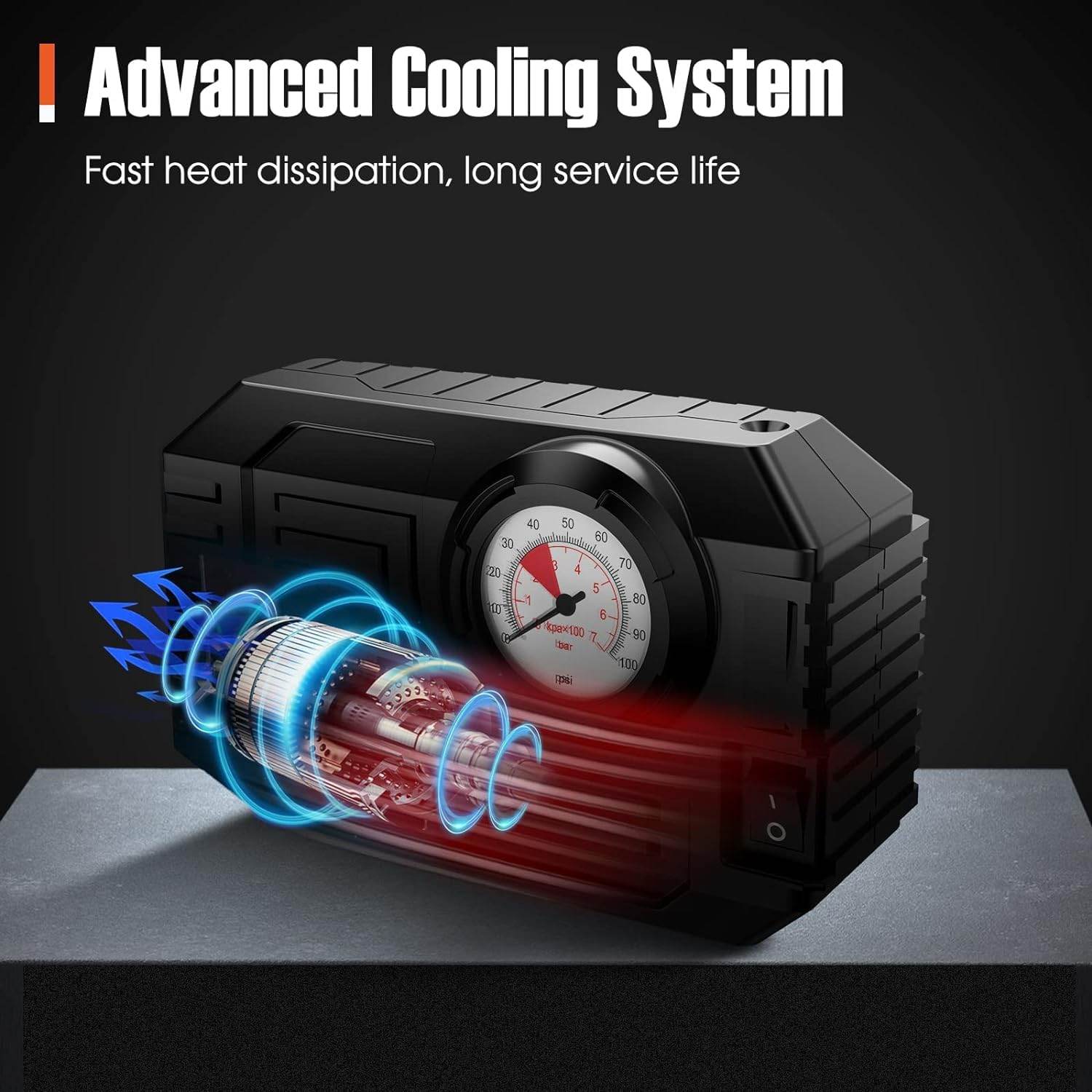 7586 Tire Inflator Portable Air Compressor 12v Small Air Pump For Car Tires Bicycle Balloons Cars Bike Bicycles And Other Inflatables With Led Light (12v) - 9XShoppy