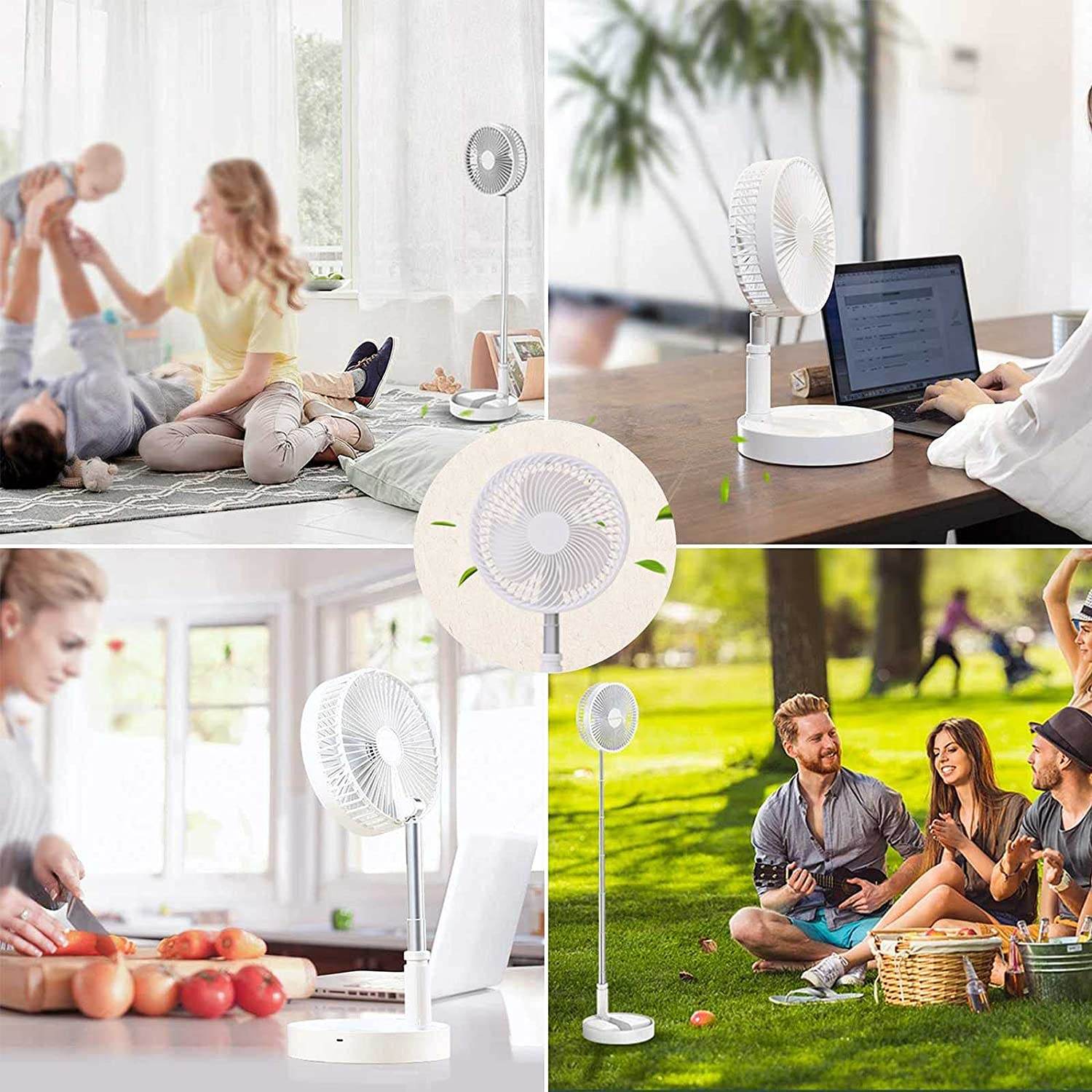 7206 Telescopic Electric Desktop Fan Height Adjustable Foldable Portable For Travelcarry Silent Table Top Personal Fan For Bedside Office Table (Battery Not Include) - 9XShoppy