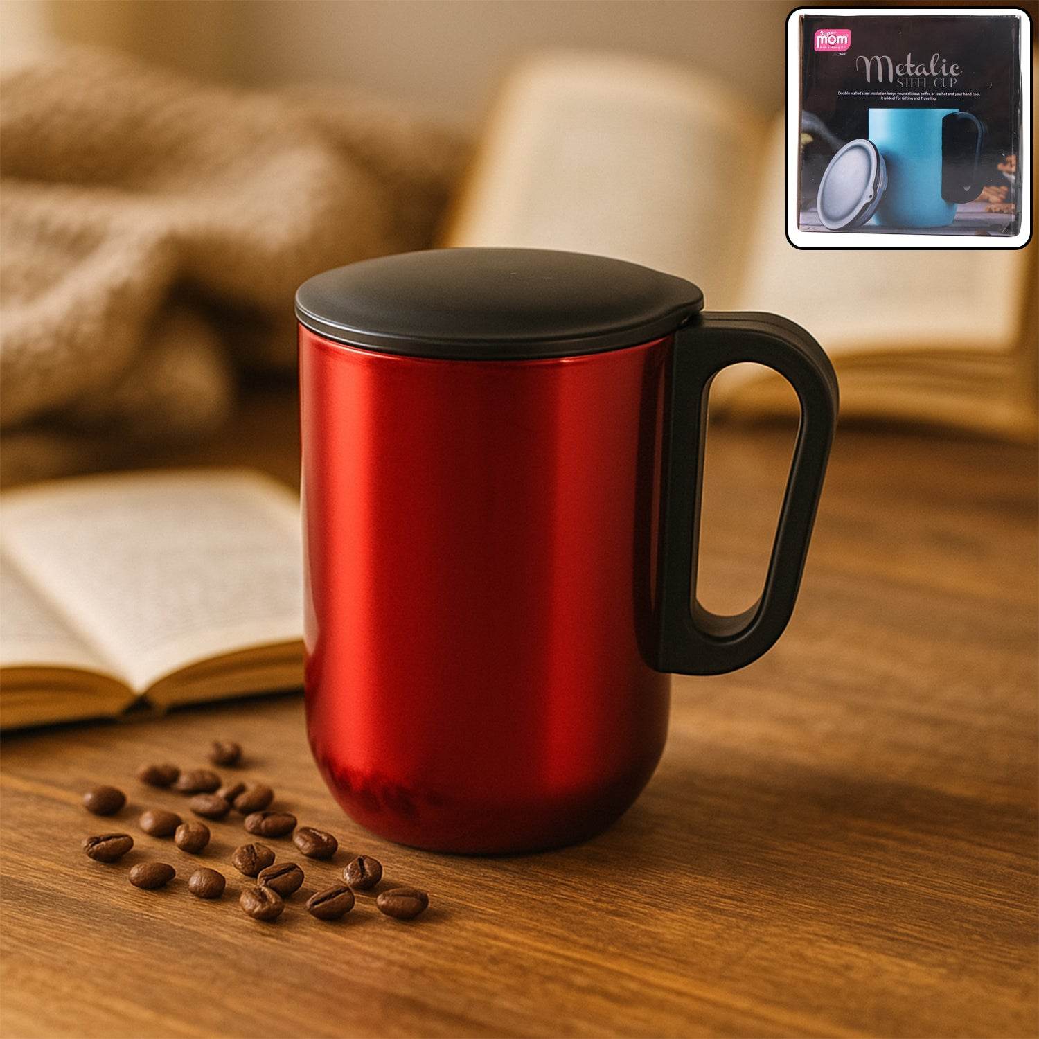 Stainless Steel Metallic Coffee Mug Approx 300ml (1 Pc) - 9XShoppy