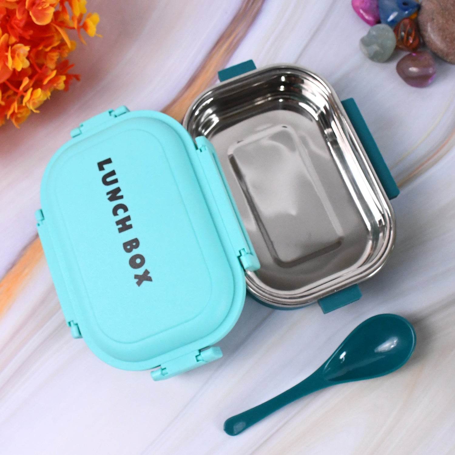 Insulated Testy Stainless Steel Leakproof Lunch Box With Spoon (1 Set) - 9XShoppy