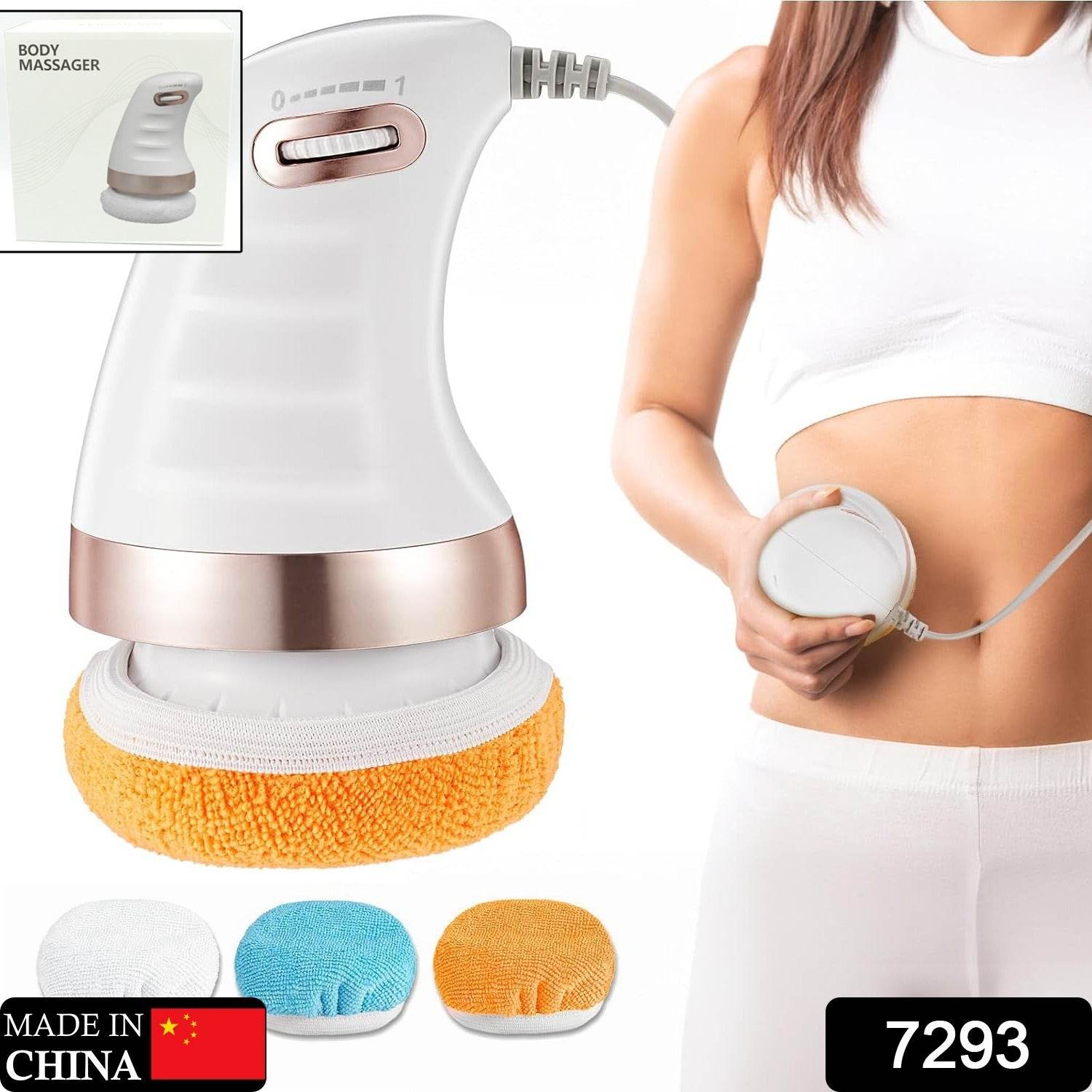 7293 Body Massager Shaping Machine Body Sculpting Massager With 3 Washable Pads Adjustable Speeds Electric Handheld Massager For Belly Waist Legs Arms Butt (1 Pc) - 9XShoppy