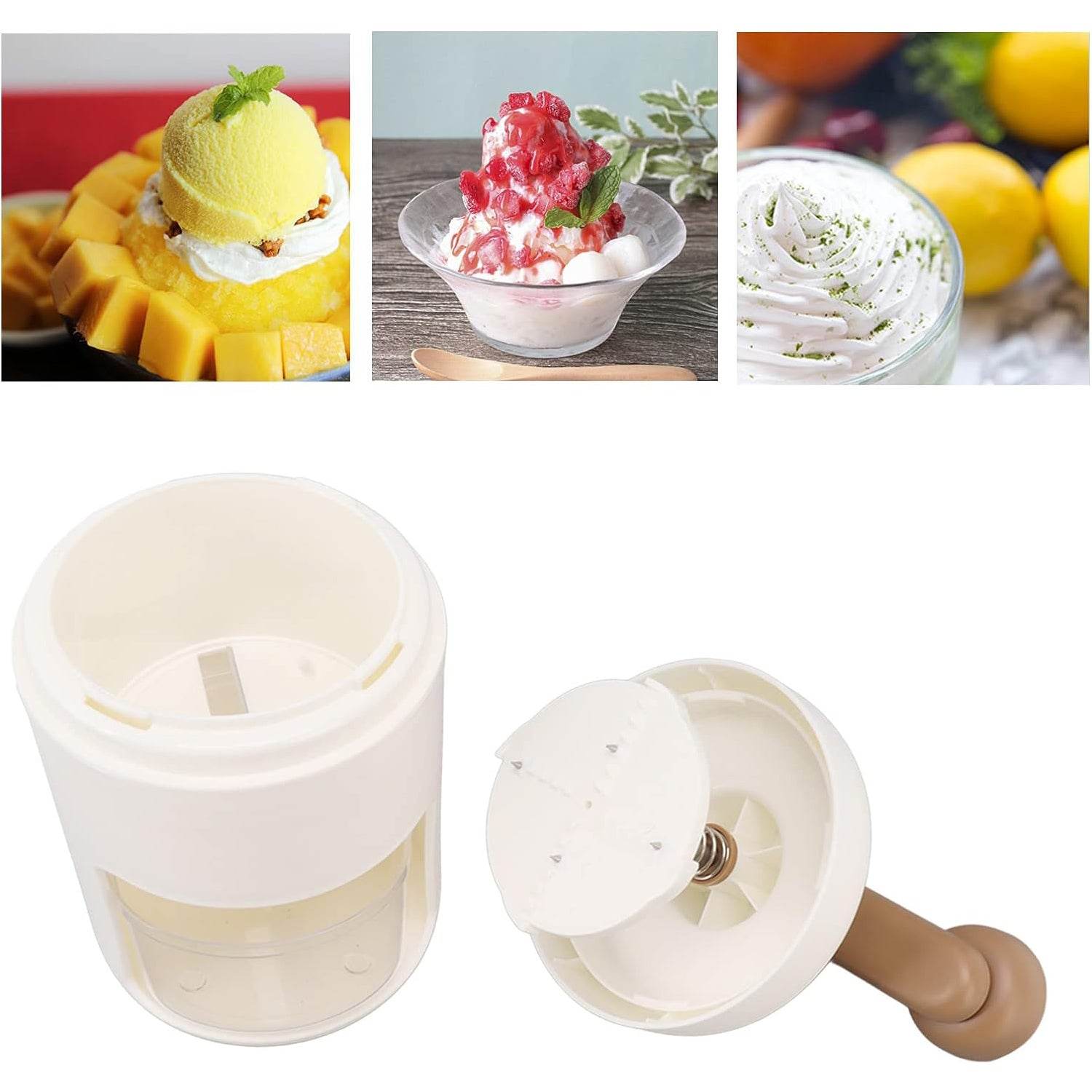 5771 Portable Gola Maker Ice Crusher And Shaved Ice Machine Hand Shaved Ice Machine Manual Fruit Smoothie Machine Mini Household Ice Shaver Small Ice Crusher - 9XShoppy
