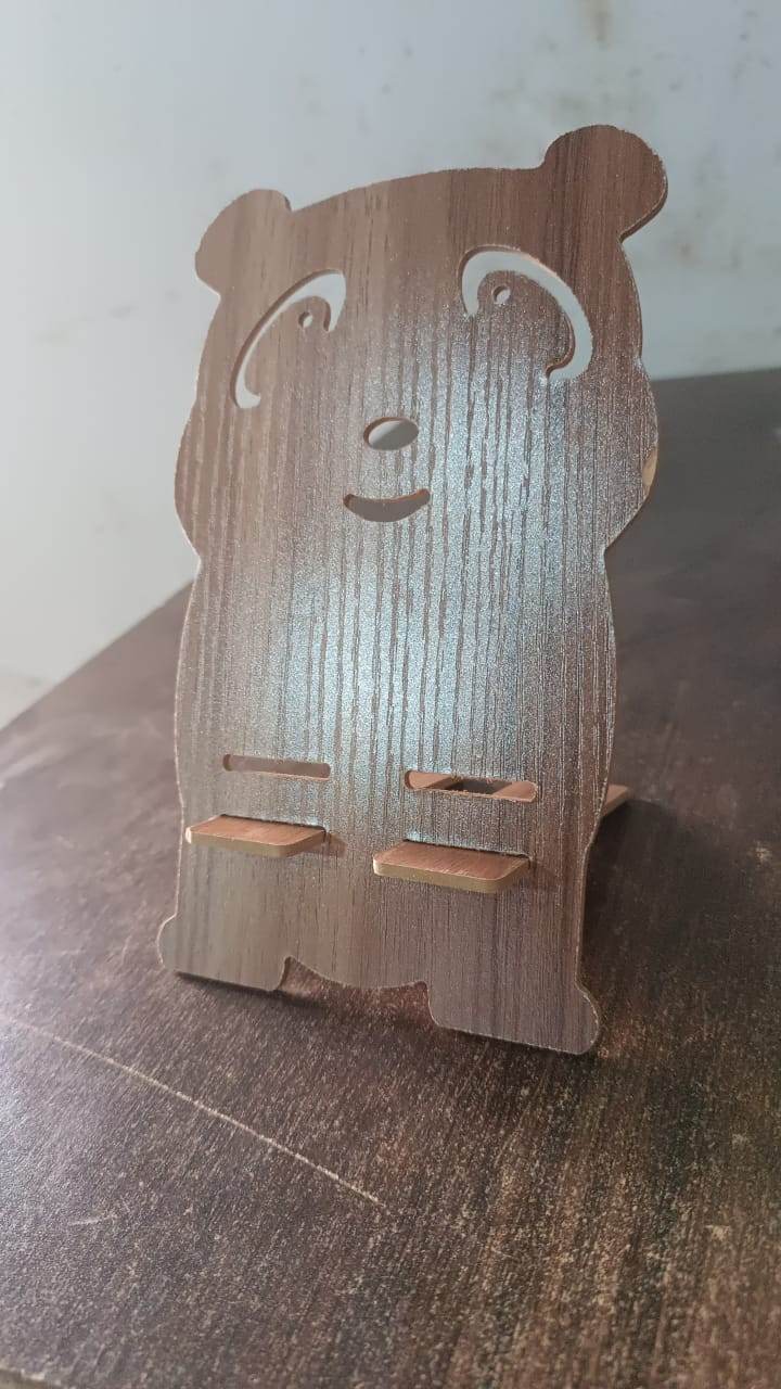 Wooden Cartoon Shape Design Mobile Stand (1 Pc) - 9XShoppy
