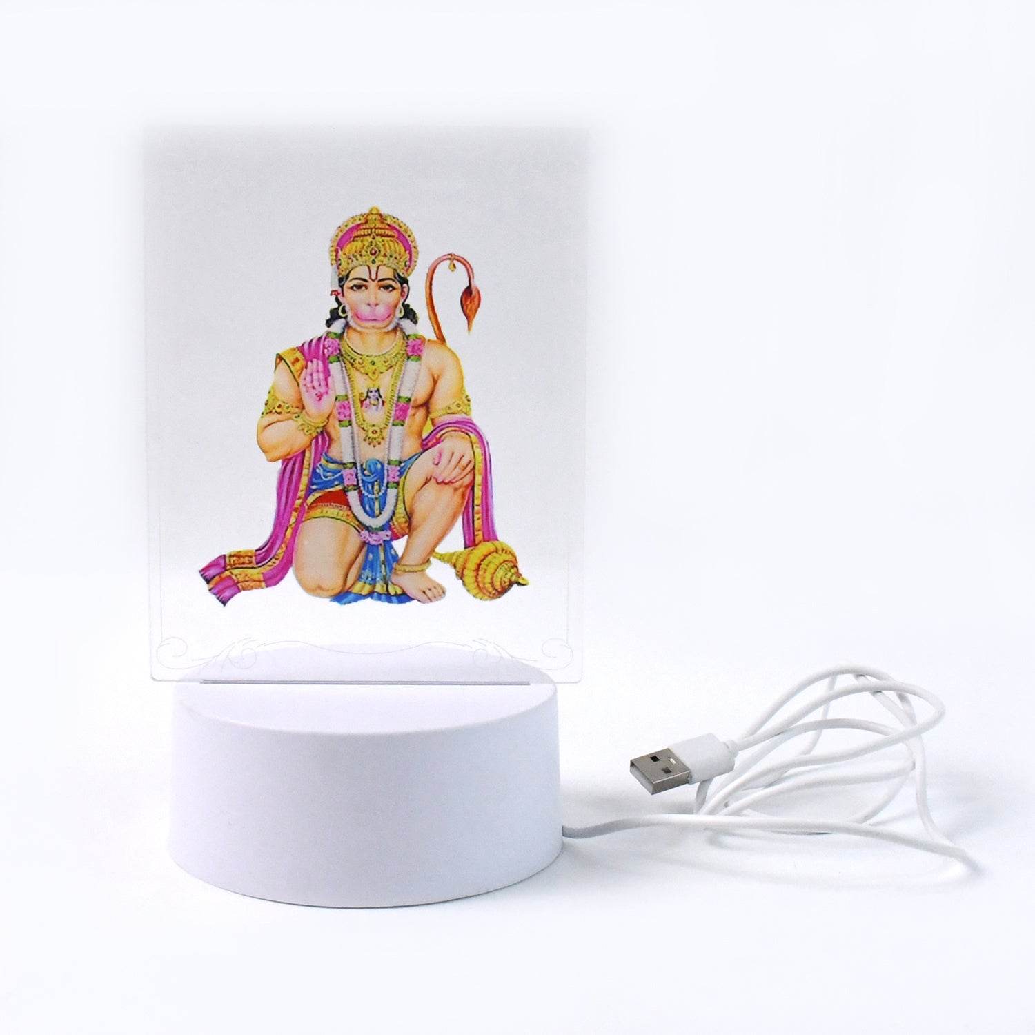 Beautiful 3d Lord Hanuman Frame With Soft White Light (1 Pc) - 9XShoppy