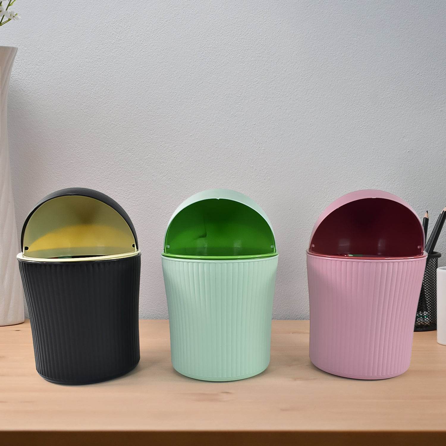 Apex Mini Tabletop Dustbin (1 Pc 1200 Ml Mix Color) - 9XShoppy